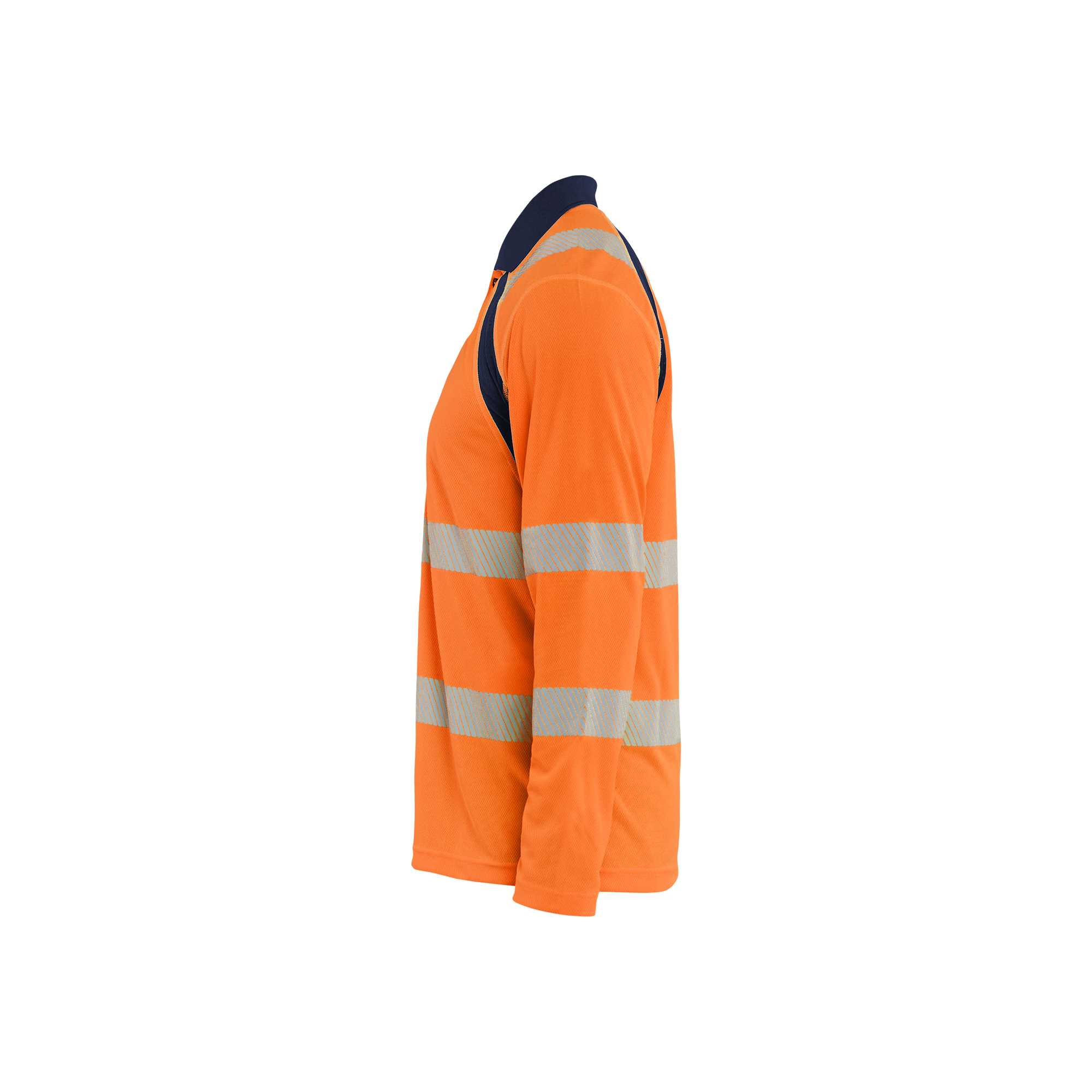 BLAKLADER 35981013 UV Protected Long Sleeved Polo Shirt Hi Vis Hi Vis Reflective Long Sleeve Work Polo MEN - 100% Polyester